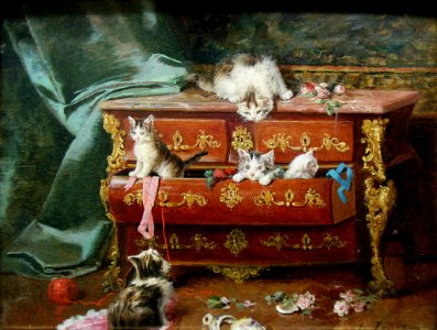"Chats dans une commode", Jules Le Roy, 1900.
