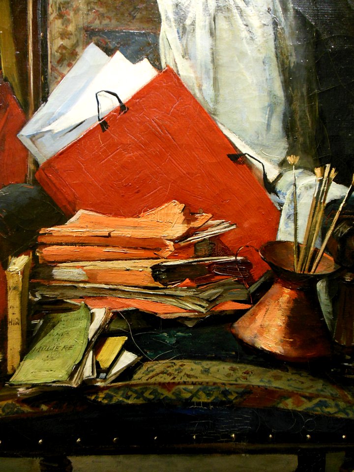 "Nature morte" (détail), Louis Charles Spriet, 1886.