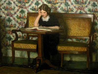 "La lecture" (détail), René-Xavier Prinet.