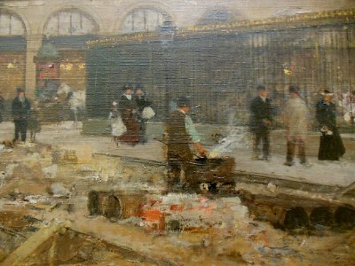 "Construction du métropolitain" (détail), de Luigi Loir.