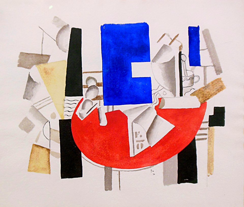 "Nature morte à la table rouge", Fernand Léger, 1920.