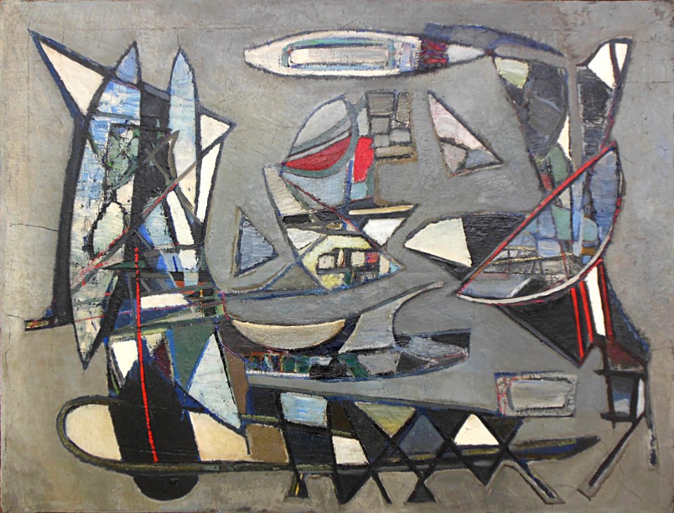 "Composition sur fond gris", Nicolas de Staël, 1943.