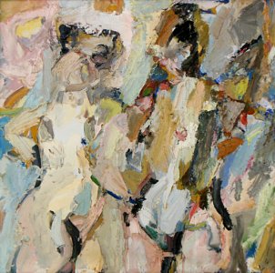 "Silhouette de femmes", Eugène Leroy, vers 1950.