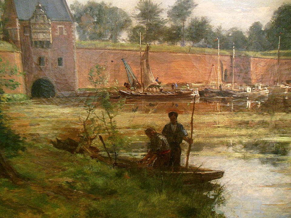 "La porte d'eau et le pont de grès à Arras" (étail), Charl…