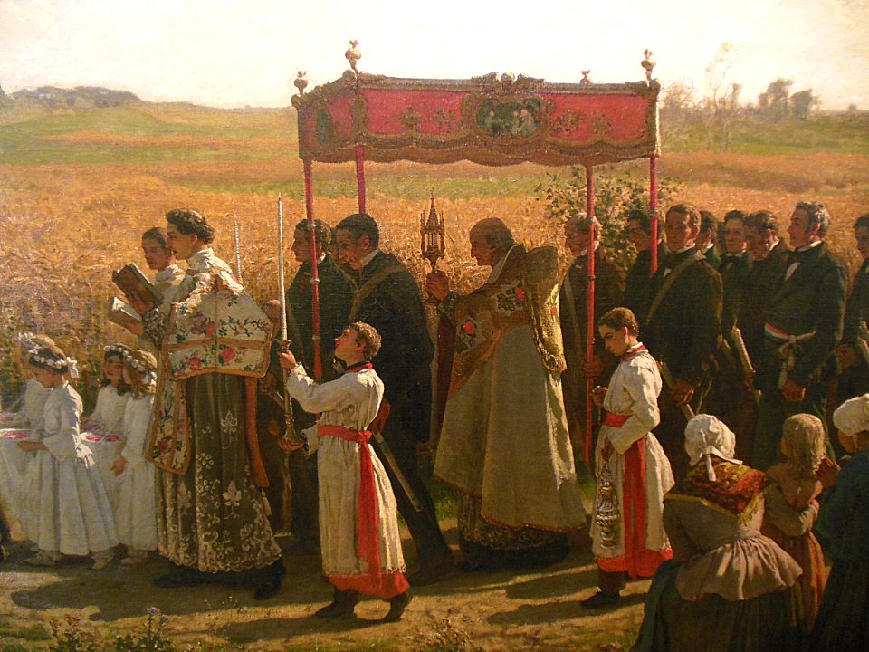 "La bénédiction des blés en Artois" (détail), Jules Breton…