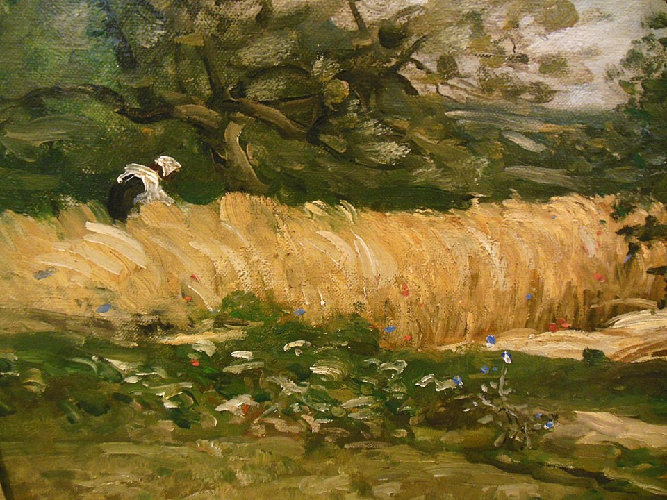 "Le champ de blé" (détail), Emile Breton, 1876.