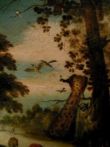 "Le Paradis terrestre" (détail). D'après Jan Brueghel, 17è…