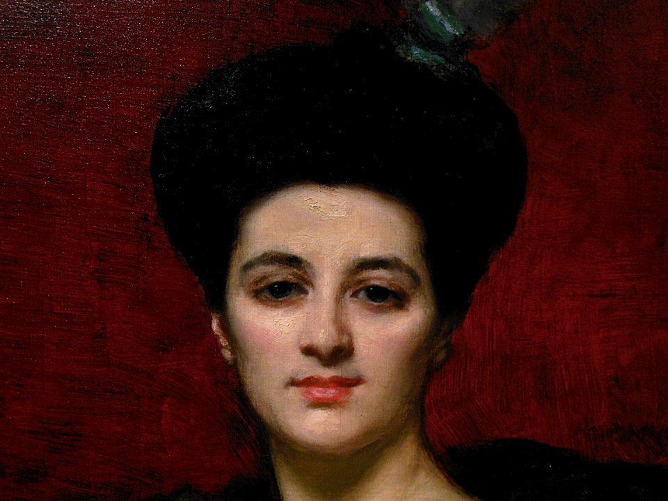 "Portrait de Madame Gettling" (détail), Carolus-Duran.