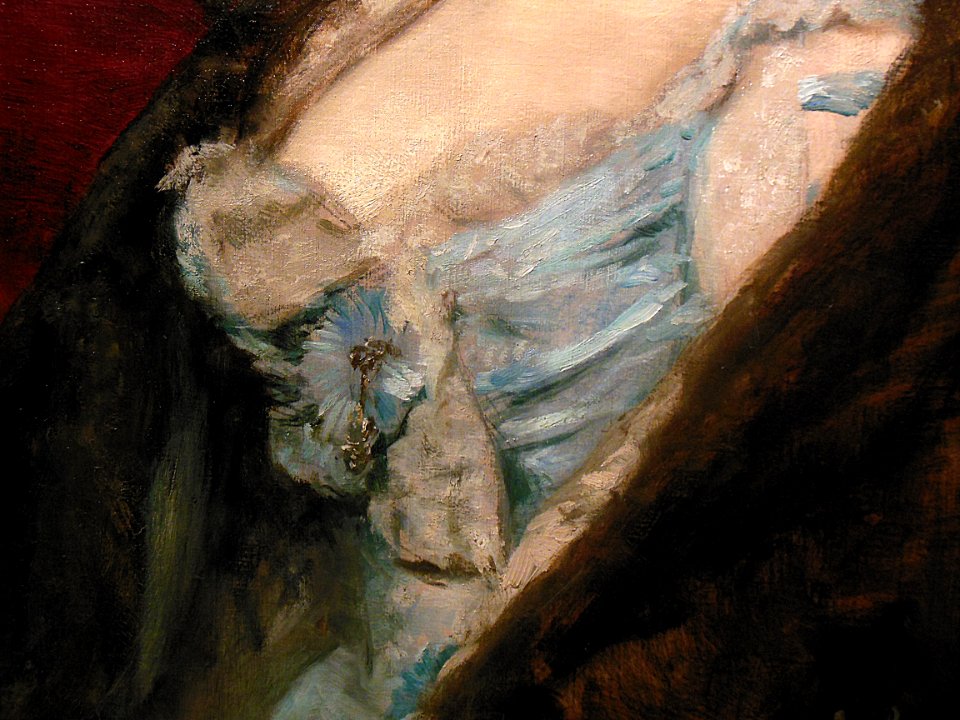 "Portrait de Madame Gettling" (détail), Carolus-Duran.