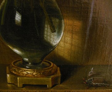 "Bouquet dans une niche" (détail), Dominique Doncre, 1785.…