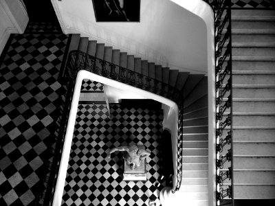 Une vue de l'escalier d'honneur depuis le palier du second…