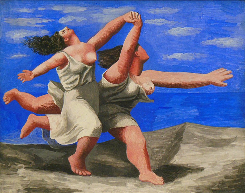 "Deux femmes courant sur la plage" / "La course", Pablo Pi…