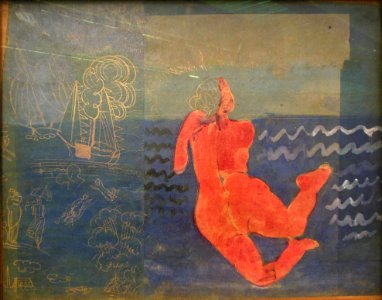 "Nageuse rouge", Raoul Dufy, vers 1925.