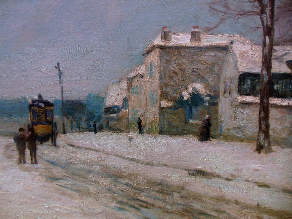 "En hiver, effet de neige" (détail), Alfred Sisley, 1876.