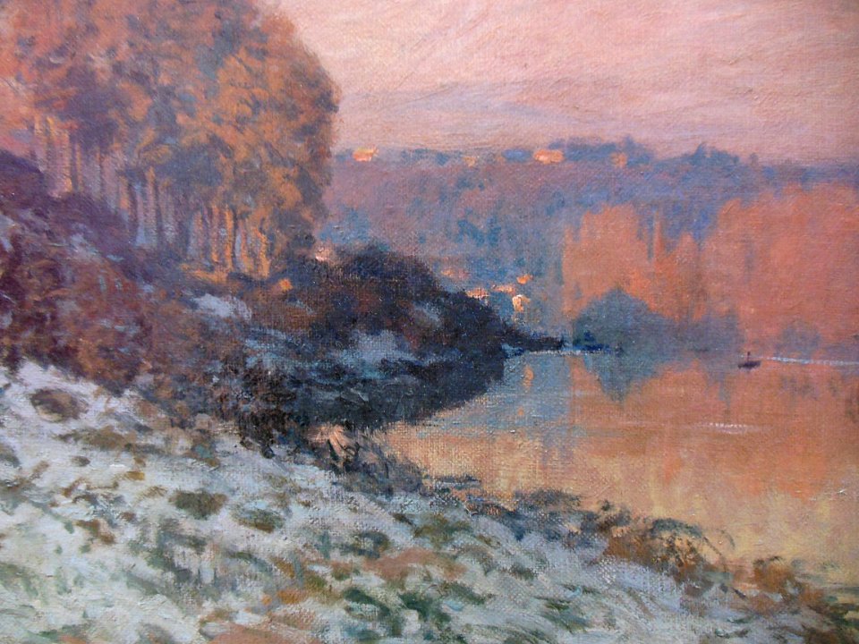 "Port-Marly, gelée blanche" (détail), Alfred Sisley, 1872.…