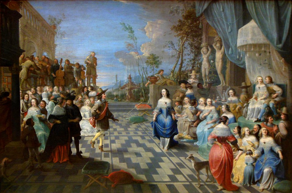 "Bal sur la terrasse d'un palais", Hieronymus Janssens, 16…