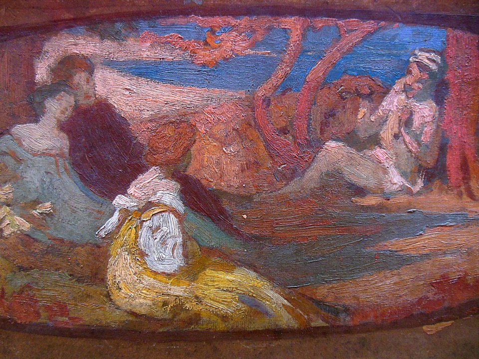 Détail de "Scène pastorale" (étude), de Victor Lhomme.