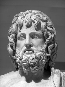 Jupiter, roi des dieux romains, portant le foudre et accom…