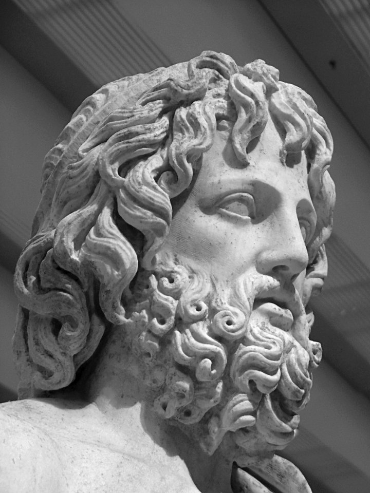 Jupiter, roi des dieux romains, portant le foudre et accom…