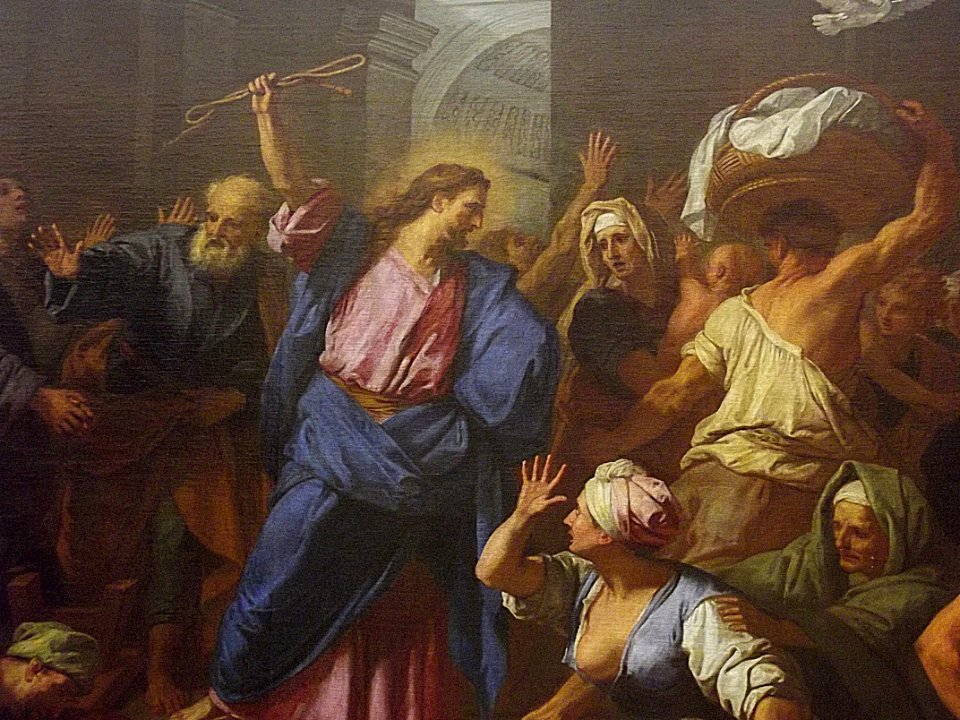 "Jésus chassant les marchands du Temple" (détail), Jean Jo…