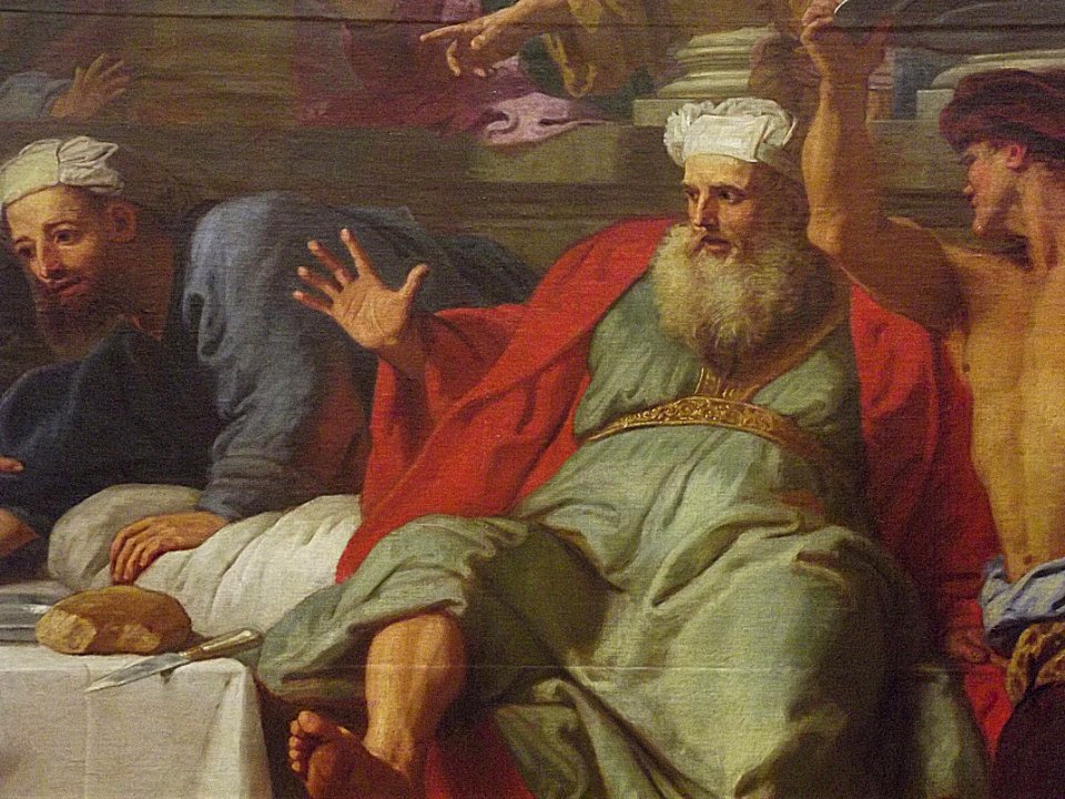 "Le repas chez Simon" (détail), Jean Jouvenet, 1711.