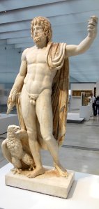 Jupiter, roi des dieux romains, portant le foudre et accom…
