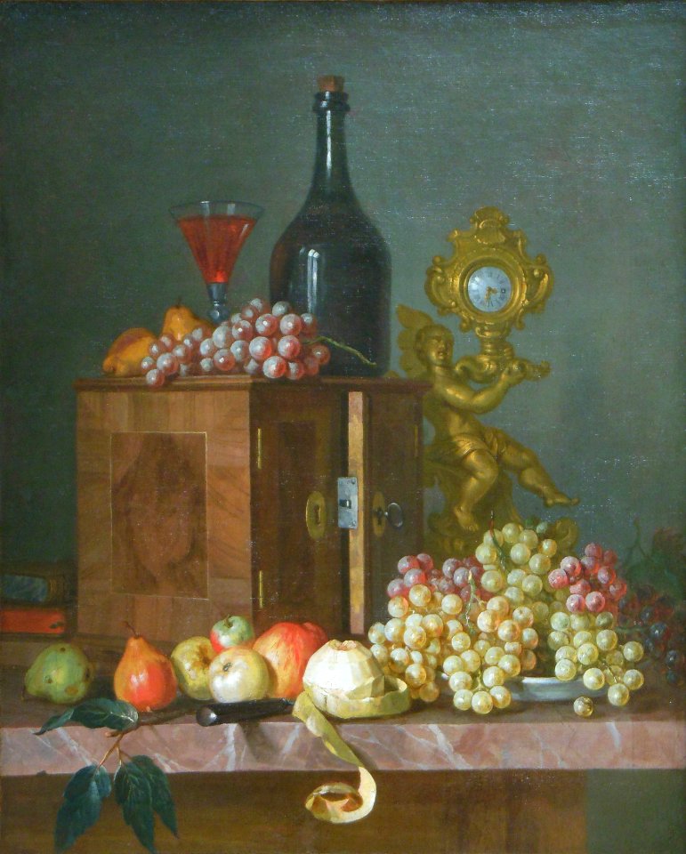 Nature morte au garde-manger à la pendule. Anonyme françai…