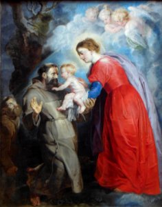 Saint François recevant l'Enfant Jésus des mains de la Vie…