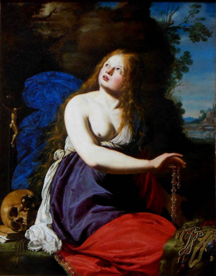 Marie-Madeleine renonçant aux richesse de ce monde. Attrib…