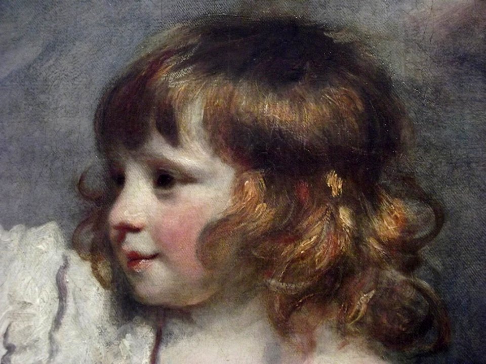 Détail du portrait de Master Hare, par Joshua Reynolds (ve…