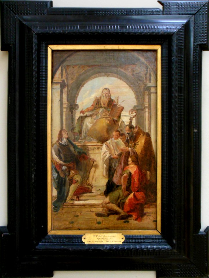Saints Augustin, Louis de France, Jean l'évangéliste et un…