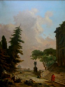 Terrasse d'un palais à Rome, Hubert Robert, vers 1776.