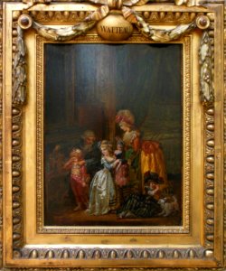 Père de famille donnant la Saint-Nicolas à ses enfants, Wa…