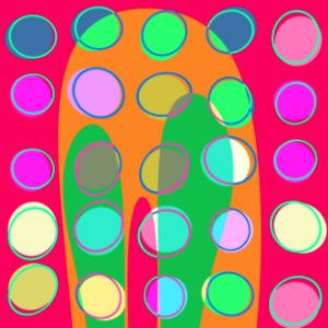 Nouveau Retro Graphics Multi Color Dots