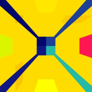 Nouveau Retro Graphics Yellow and Blue