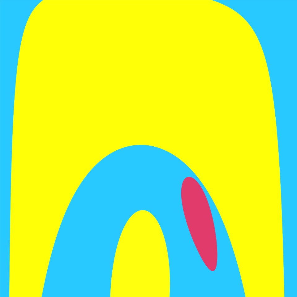 Nouveau Retro Graphics Blue Yellow Red