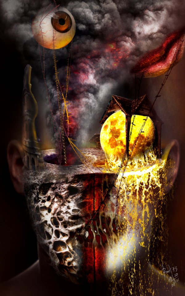 The moon melts in my head