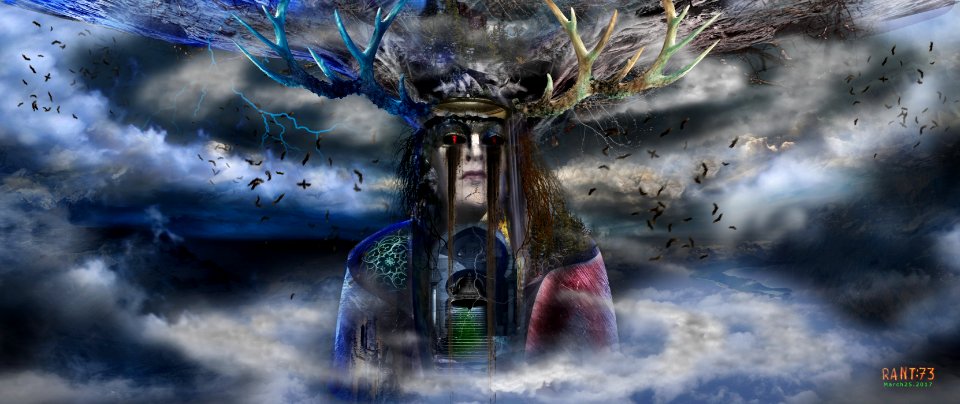 the CERNUNNOS - hornet god. Free illustration for personal and commercial use.
