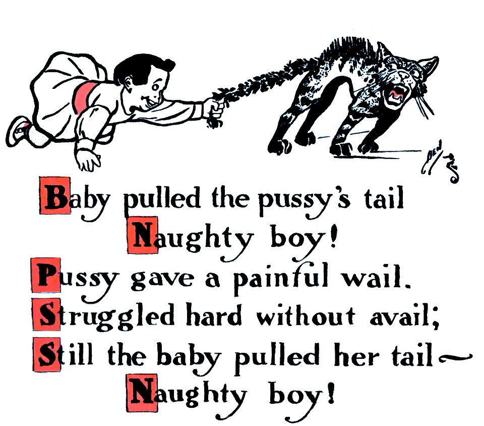 Baby pulled the cat's tail