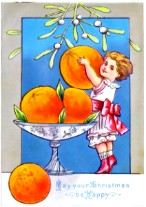 Little girl oranges