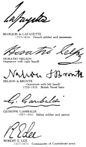 Famous Signatures Soldiers Sailors. Free illustration for personal and commercial use.
