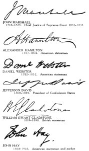 Famous Signatures Statesmen. Free illustration for personal and commercial use.