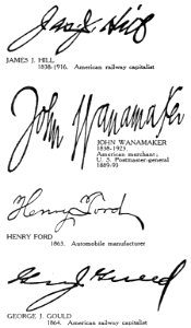 Famous Signatures Businessmen. Free illustration for personal and commercial use.