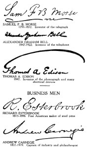 Famous Signatures Inventors Businessmen