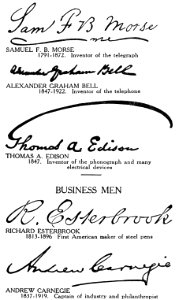 Famous Signatures Inventors Businessmen. Free illustration for personal and commercial use.