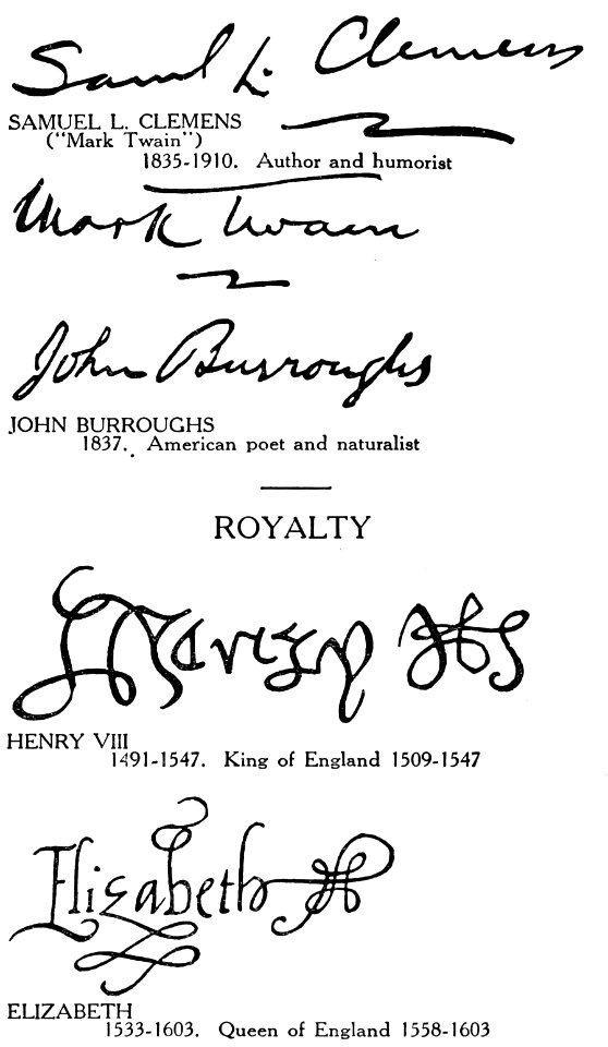 Famous Signatures Writers Royalty