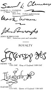 Famous Signatures Writers Royalty. Free illustration for personal and commercial use.