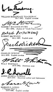 Famous Signatures Writers. Free illustration for personal and commercial use.