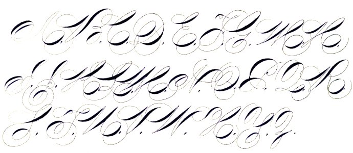 Calligraphy Alphabet. Free illustration for personal and commercial use.