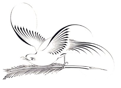 Calligraphy Pen Bird. Free illustration for personal and commercial use.
